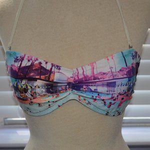 Retro Bikini Top Strapless Halter 50's print